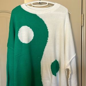 Dressed in LALA original Yin Yang Gang oversized sweater